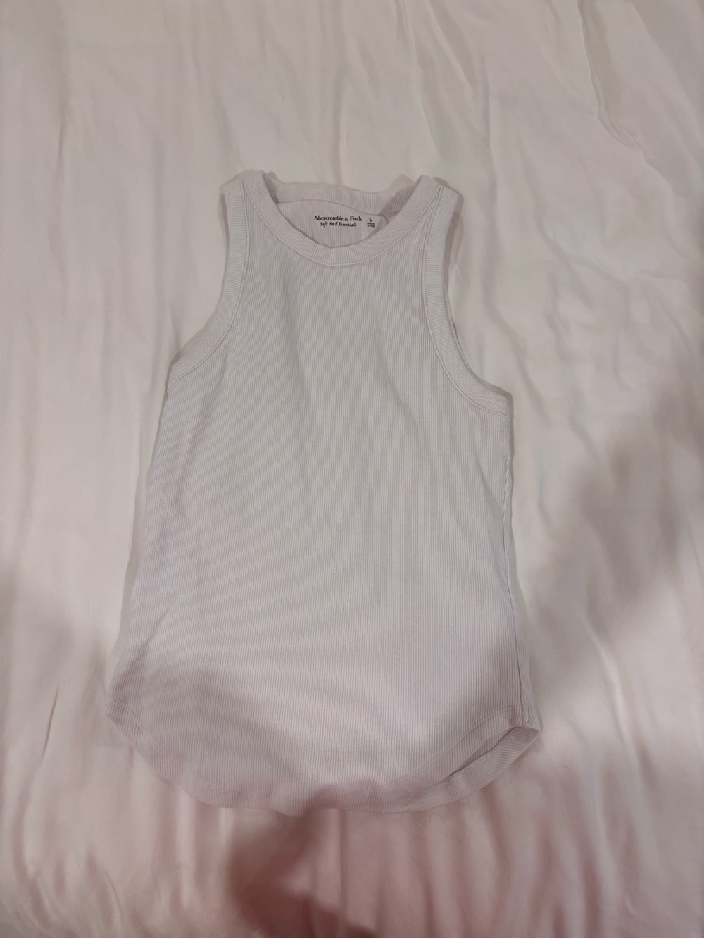 Abercrombie & Fitch White Ribbed Tank Top
